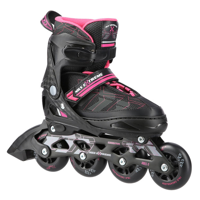 Inline skates, zwart/roze, maat L (39-42)