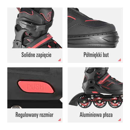 In-Line Skates, Black-Red, Size M