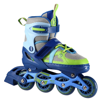Kolečkové brusle, modro-zelené, velikost L (39-42)