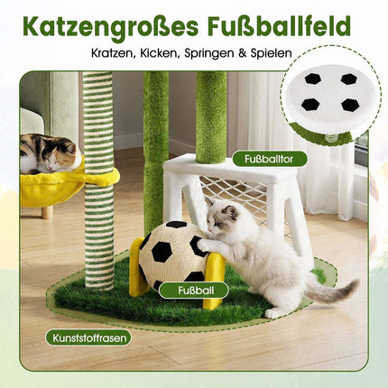 Indoor Cat Tree Tower with Perches and Hammock – Green