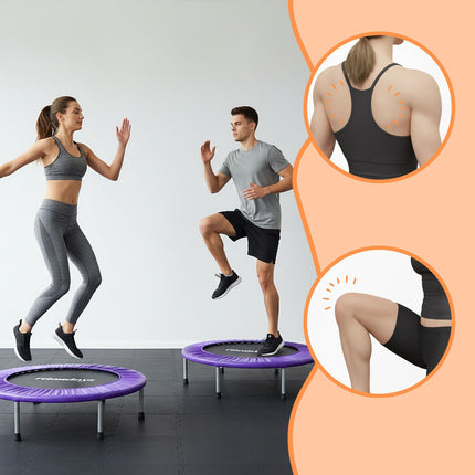 Fitness trampolína do interiéru, Ø95 cm, skládací, protiskluzová