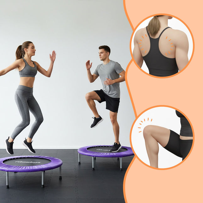 Fitness trampolína do interiéru, Ø95 cm, skládací, protiskluzová