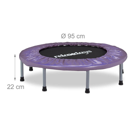 Fitness trampolína do interiéru, Ø95 cm, skládací, protiskluzová