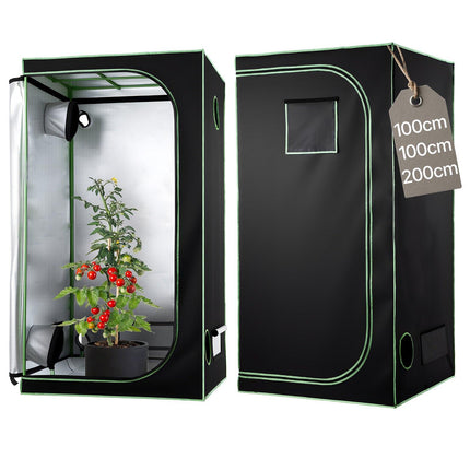 Indoor Grow Tent 100x100x200 cm, 600D Mylar, Window