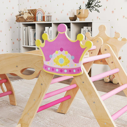 Vnitřní dětská prolézačka 8v1, princeznovský design, dřevo