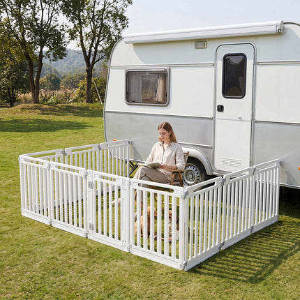 Indoor Outdoor Dog Playpen, 31.5" Tall, 10 Panels, HDPE