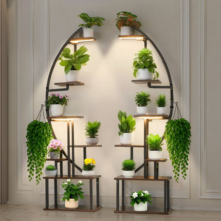 Indoor Plant Stand With Grow Lights, 7-Tier, 2-Pack