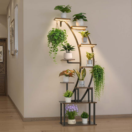 Indoor Plant Stand with Grow Lights, 9-Tier, 160 cm