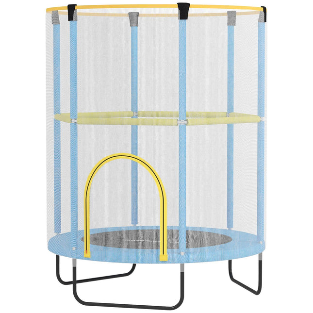 Dětská trampolína do interiéru s ochrannou sítí, 140 cm, tmavě modrá