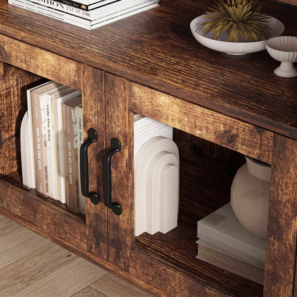 Industrial Black TV Stand with Storage, 140 cm