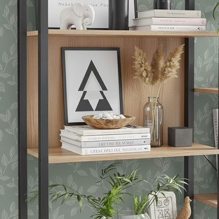Industrial Bookshelf, 14-Tier, Vintage Wood Finish