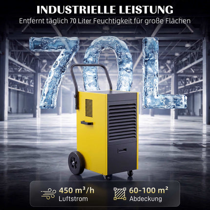 Industrial Dehumidifier, 70L/Day, Continuous Drainage