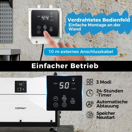 Industrial Dehumidifier, 73.5L/Day, 3 Modes, 24H Timer