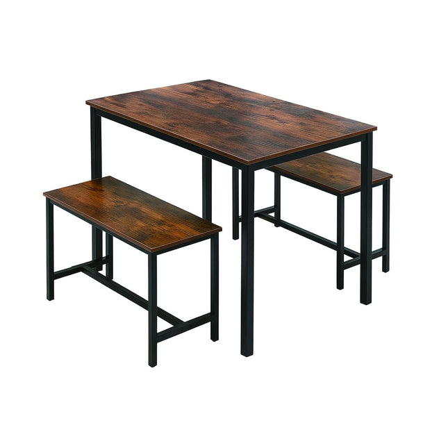Industriální jídelní set, 2 lavice, úsporný design