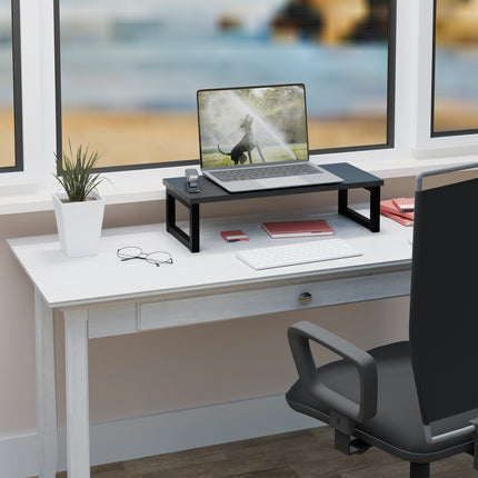Industriální podstavec pod monitor – ergonomické zvýšení stolu, černý