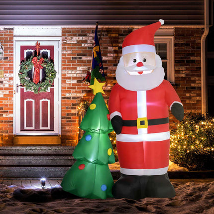 Nafukovací Santa Claus se stromkem a LED osvětlením, 210 cm, voděodolný