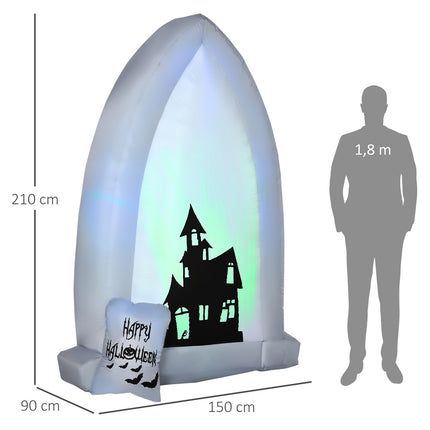 Nafukovací halloweenský náhrobek 210 cm s LED osvětlením