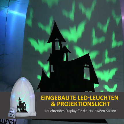 Nafukovací halloweenský náhrobek 210 cm s LED osvětlením