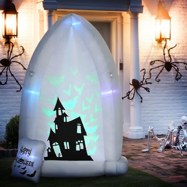 Nafukovací halloweenský náhrobek 210 cm s LED osvětlením