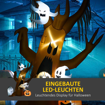 Inflatable 2.4m Ghost Tree with LED Lights for Outdoors