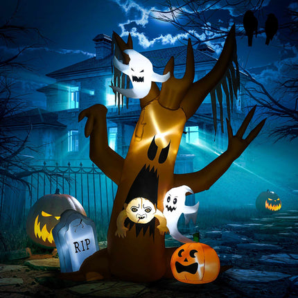 Inflatable 2.4m Ghost Tree with LED Lights for Outdoors