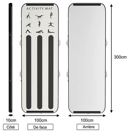 Nafukovací gymnastická žíněnka AirTrack 300x100x10 cm, pumpa