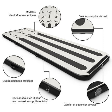 Nafukovací gymnastická žíněnka AirTrack 300x100x10 cm, pumpa