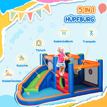 Nafukovací vodní park, skákací hrad se skluzavkou a obloukem