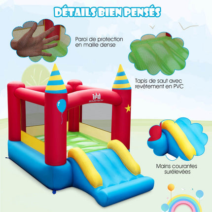 Nafukovací skákací hrad se skluzavkou, 480W, 190 x 260 cm