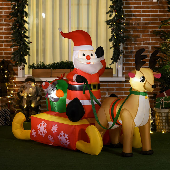 Inflatable Santa Claus, 1.22m with LED lights for outdoor use