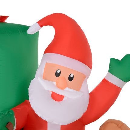 Nafukovací Santa 2.1 m se saněmi a sobem - se svítícími LED