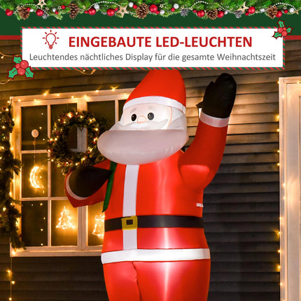 Nafukovací Santa s LED světly, 2.4m, dovnitř i ven