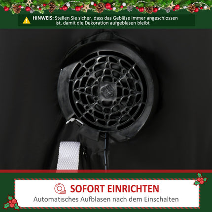 Nafukovací Santa s LED světly, 2.4m, dovnitř i ven