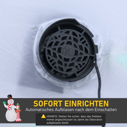 Nafukovací LED sněhulák 2.4m, vánoční dekorace, interiér i exteriér