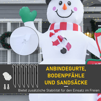 Nafukovací LED sněhulák 2.4m, vánoční dekorace, interiér i exteriér