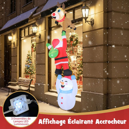 Nafukovací vánoční dekorace, Santa 308 cm s LED osvětlením