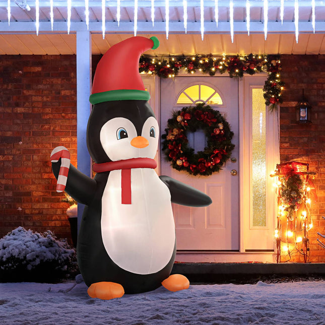 Aufblasbarer Weihnachts-Pinguin, 2,5m, 3 LED-Leuchten