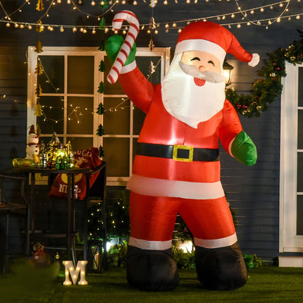 Nafukovací vánoční Santa s LED osvětlením, 243cm