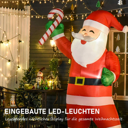 Nafukovací vánoční Santa s LED osvětlením, 243cm