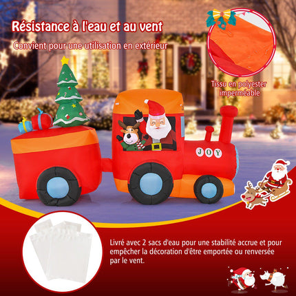 Inflatable Christmas Train With LED Santa And Reindeer Outdoor