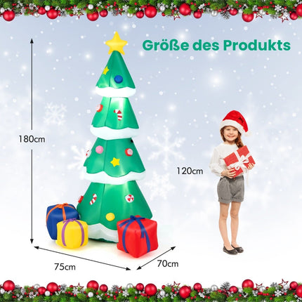 Aufblasbarer Weihnachtsbaum mit LED-Beleuchtung, 180cm