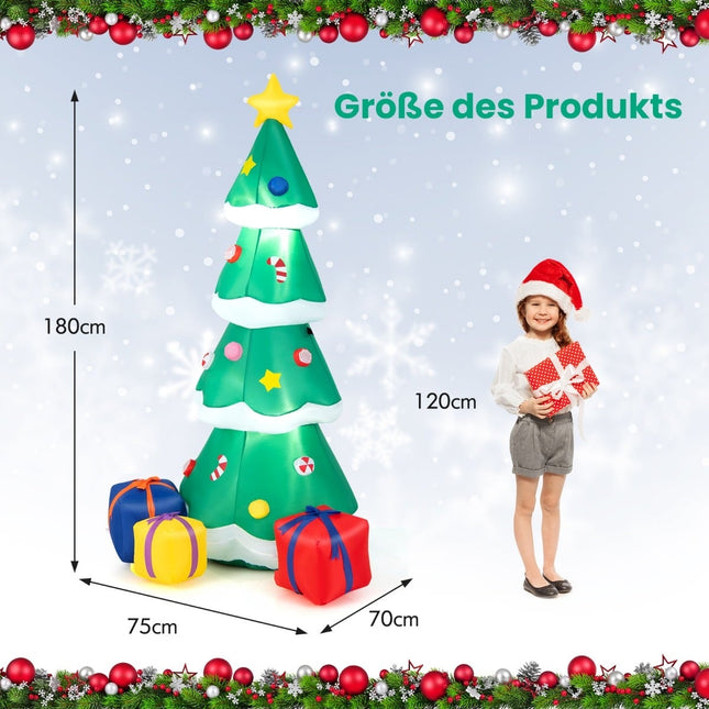 Nafukovací vánoční stromek s LED osvětlením, 180cm