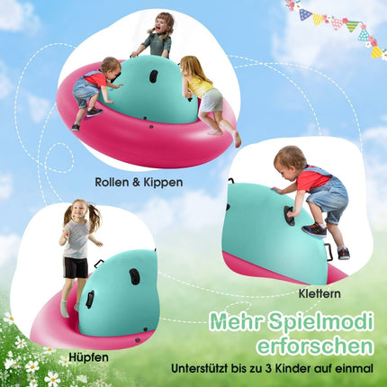 Nafukovací kopulová houpačka pro děti 88", kutálecí dětská houpačka, růžová + zelená