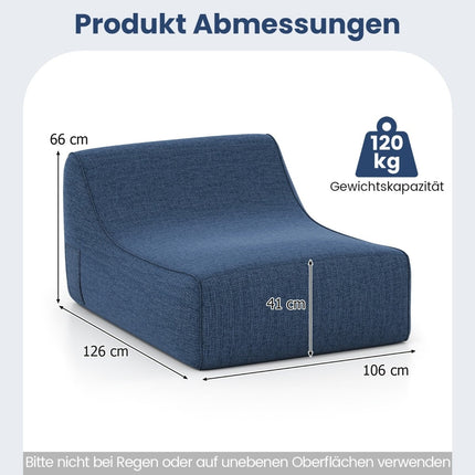 Nafukovací ergonomické relaxační křeslo se snímatelným potahem, modrá