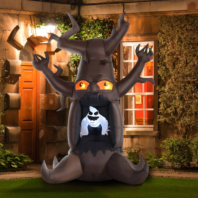 Nafukovací halloweenský strom s duchem a osvětlením, 180x140x240 cm