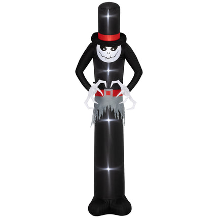 Nafukovací halloweenský duch s kloboukem, 5 LED světel, 306cm