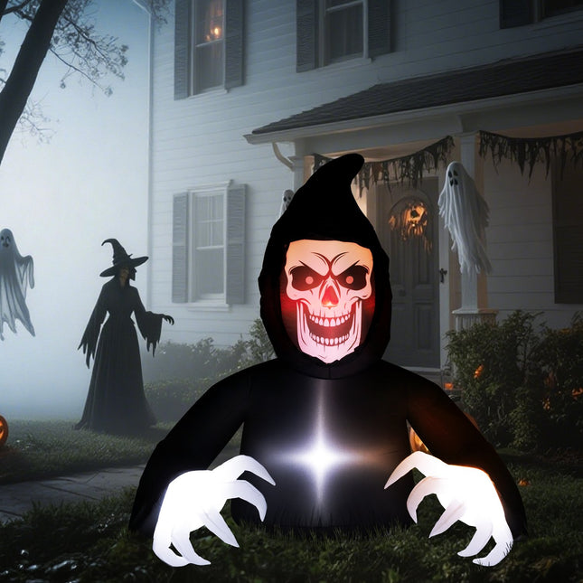 Nafukovací halloweenská smrtka s LED osvětlením a dmychadlem