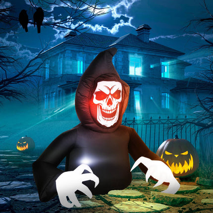 Nafukovací halloweenská smrtka s LED osvětlením a dmychadlem