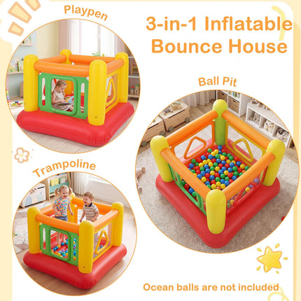 Inflatable Kids Bounce House with Ball Pit and Trampoline