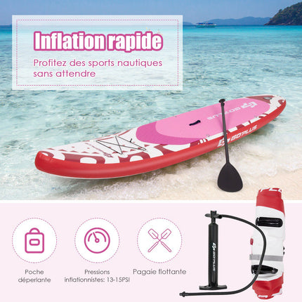 Nafukovací paddleboard 325x76x16cm, set, růžová